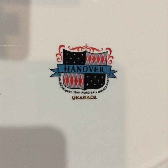 VINTAGE Hanover "Granada" MCM Platter; Retro, Chic, Platinum trimmed; American! - Picture 4 of 4